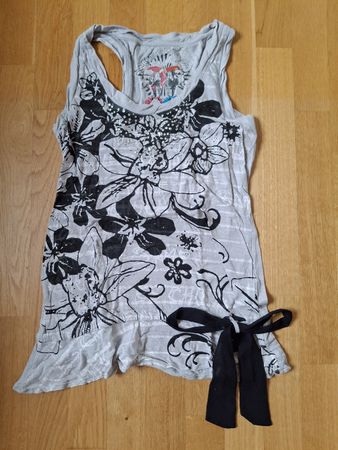 Débardeur gris Desigual imprimé fleurs femme taille M
