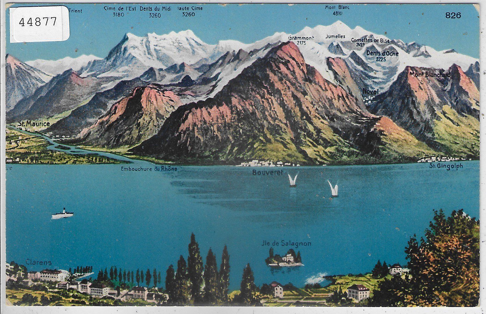 Cartoline postali: Clarens - Lac Leman - Panorama - Litho – Usato da Ettingen venduto da Kartenplanet
