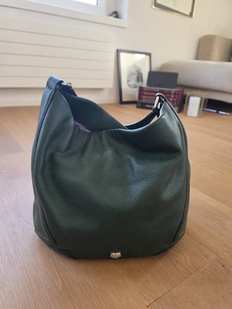 Handtasche von NAVY BOOT, dunkelgrün, Leder super Zustand
