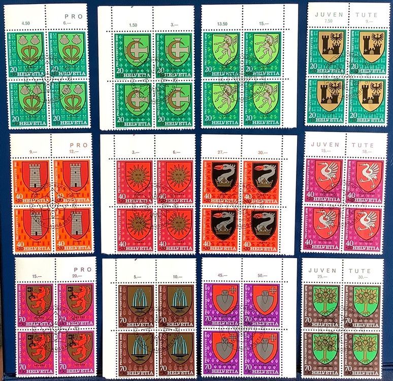 Tutti i francobolli: 1978-1981 Pro Juventute Gemeindewappen 4er + Einzel ET – Nuovo (secondo la descrizione) da Liestal venduto da Skunk02 1