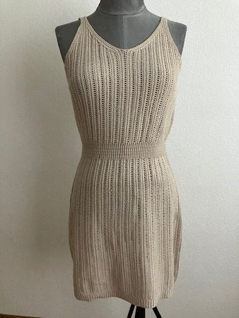 Robe d'été en maille fine, couleur sable, taille 38