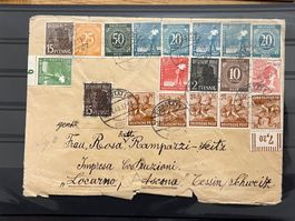 Deutsche Post 1948 nach Ascona, Mehrfachfrankatur