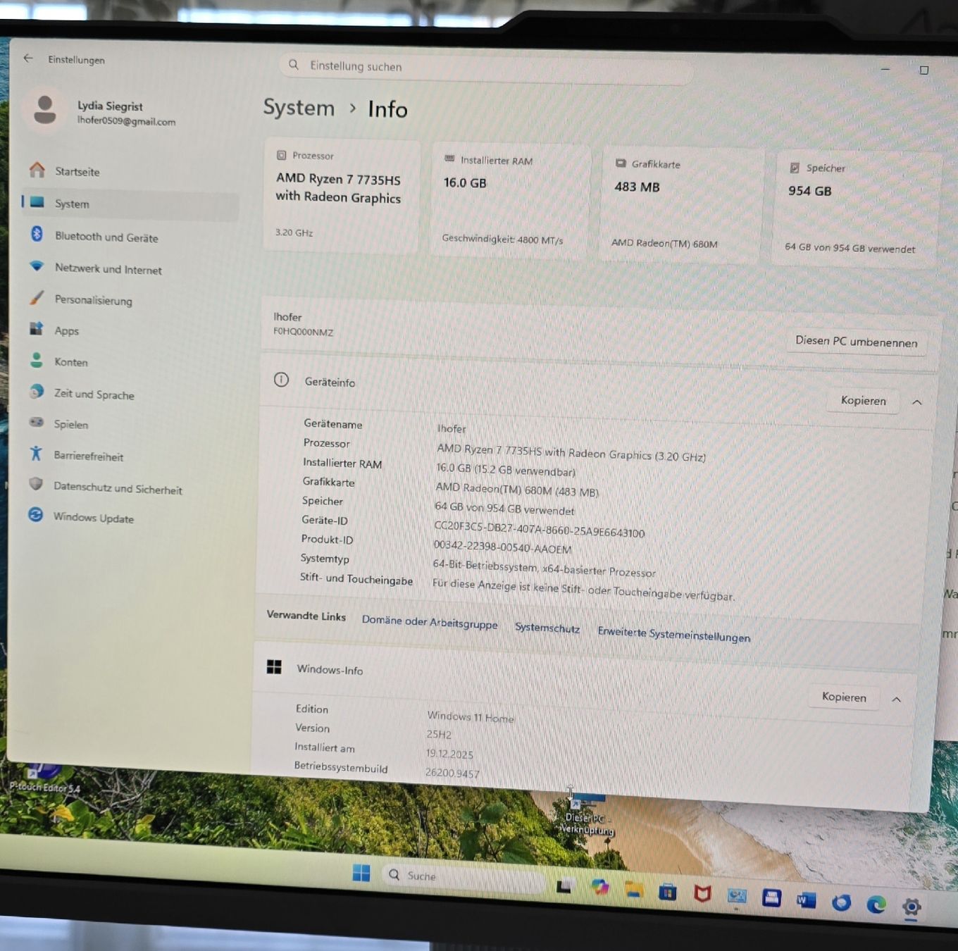 Lenovo PCs: PC-Lenovo All In One – Gebraucht aus Melchnau von Lhofer 5