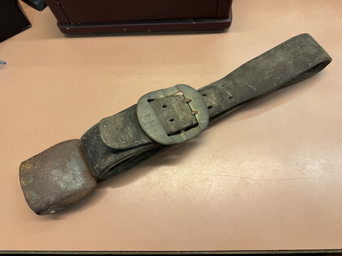 Campanacci mucche: Alte Schelle mit Lederriemen – Usato da Chur venduto da Meriva0