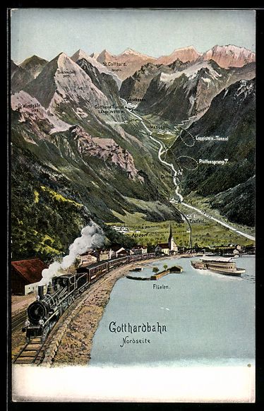 Ansichtskarten: Flüelen, Gotthardbahn, Nordseite, schwe – Gebraucht aus Berlin von bartko-reher