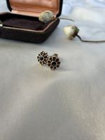 Boucles d’oreilles anciennes à clous avec grenat, argent 925