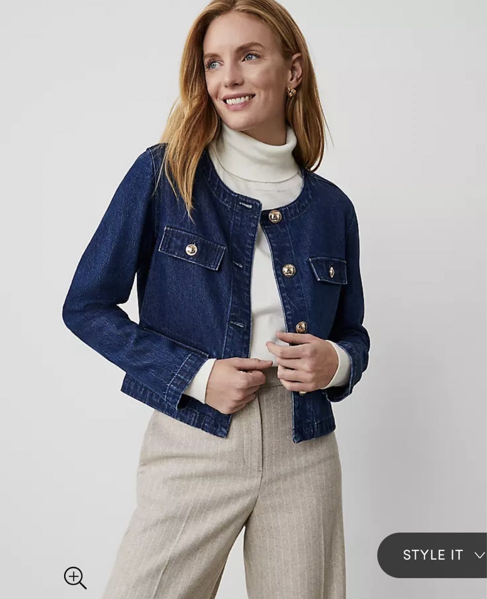 Giacche: Ann Taylor Denim Collarless Button Jacket – Nuovo e nell'imballaggio originale da Wallisellen venduto da giotak 1