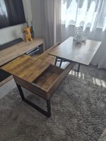 Holzoptik Wohnzimmertisch  Mit Stauraum und Liftfunktion