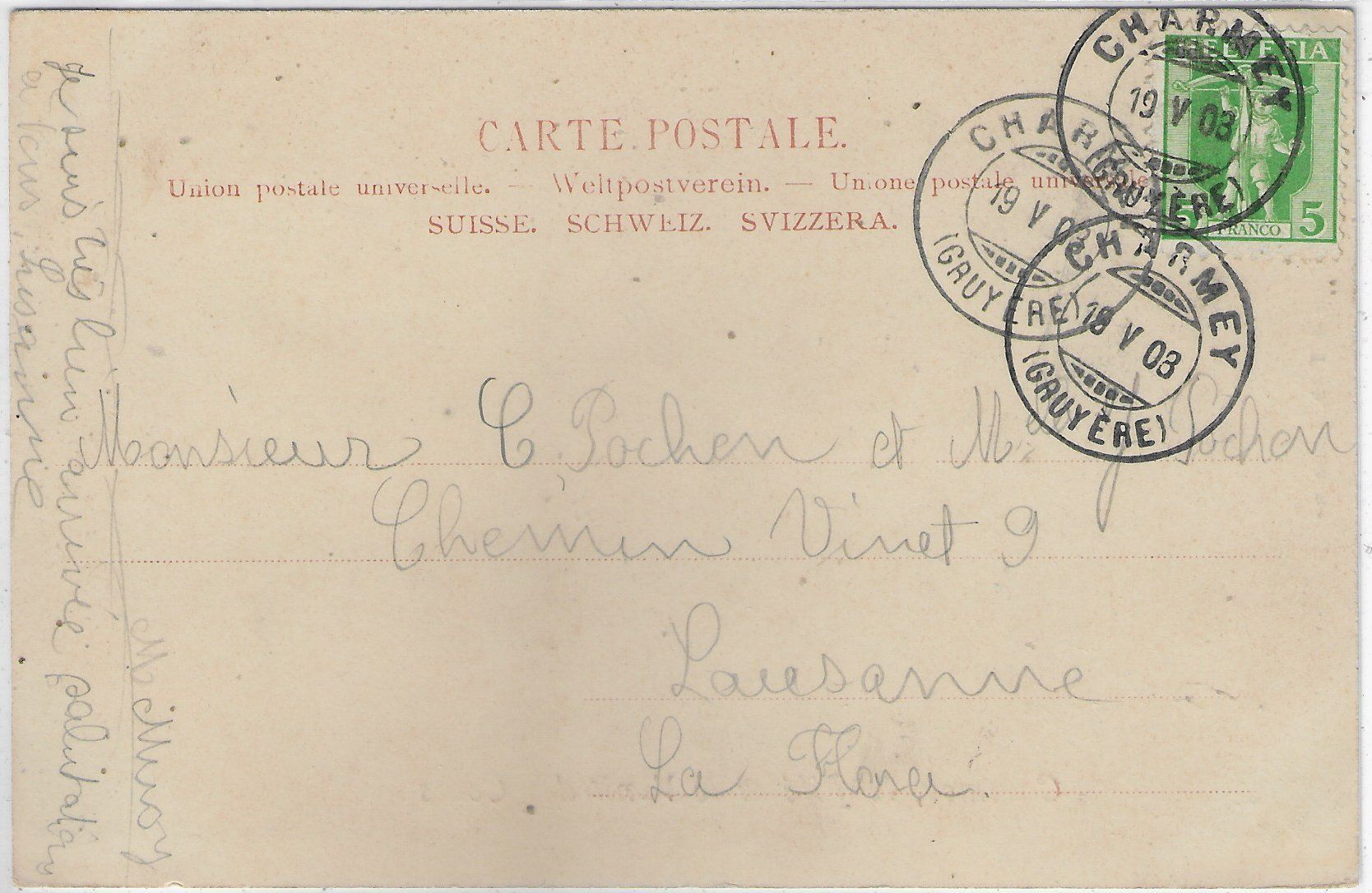 Cartoline postali: Charmey, le Bife et le Vanil des Cours – Usato da Ettingen venduto da Kartenplanet 1