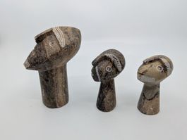 3 afrikanische Skulpturen Steinfiguren