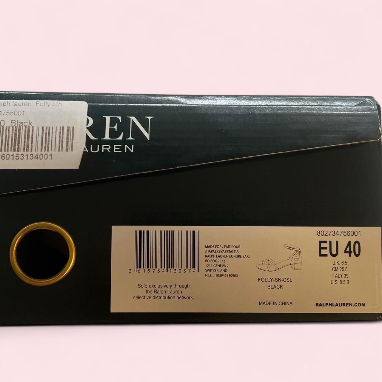 Ralph Lauren Damenschuhe: Ralph Lauren Sandalen Heels Folly schwarz 40 8.5 Leder gold – Neu und originalverpackt aus Stäfa von Schatztruhe05 7