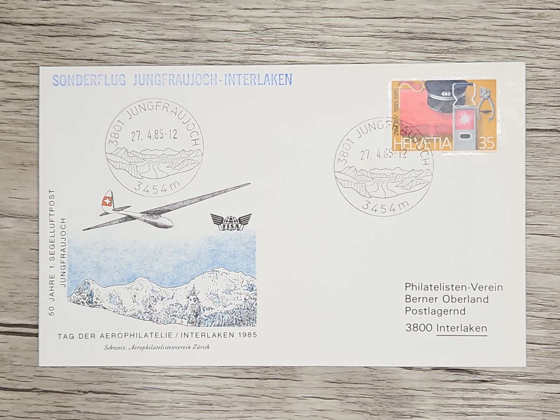 Tutti i francobolli: CL22 Enveloppe + Timbre Suisse 1985 – Usato da Cousset venduto da Patrick_Collections