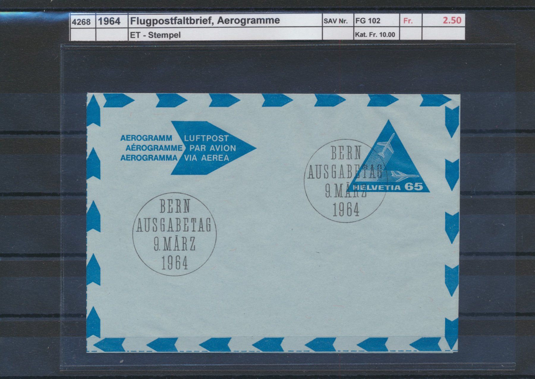 Tous les timbres: 1964 Flugpostfaltbrief, Aerogramme, ET - Stempel – D'occasion à Winterthur par Zupogeru