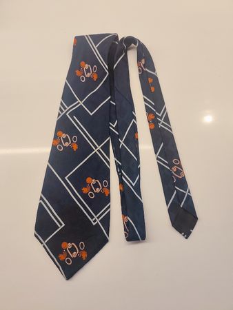 Krawatte Seide, blau mit Muster, Top Zustand, Vintage!