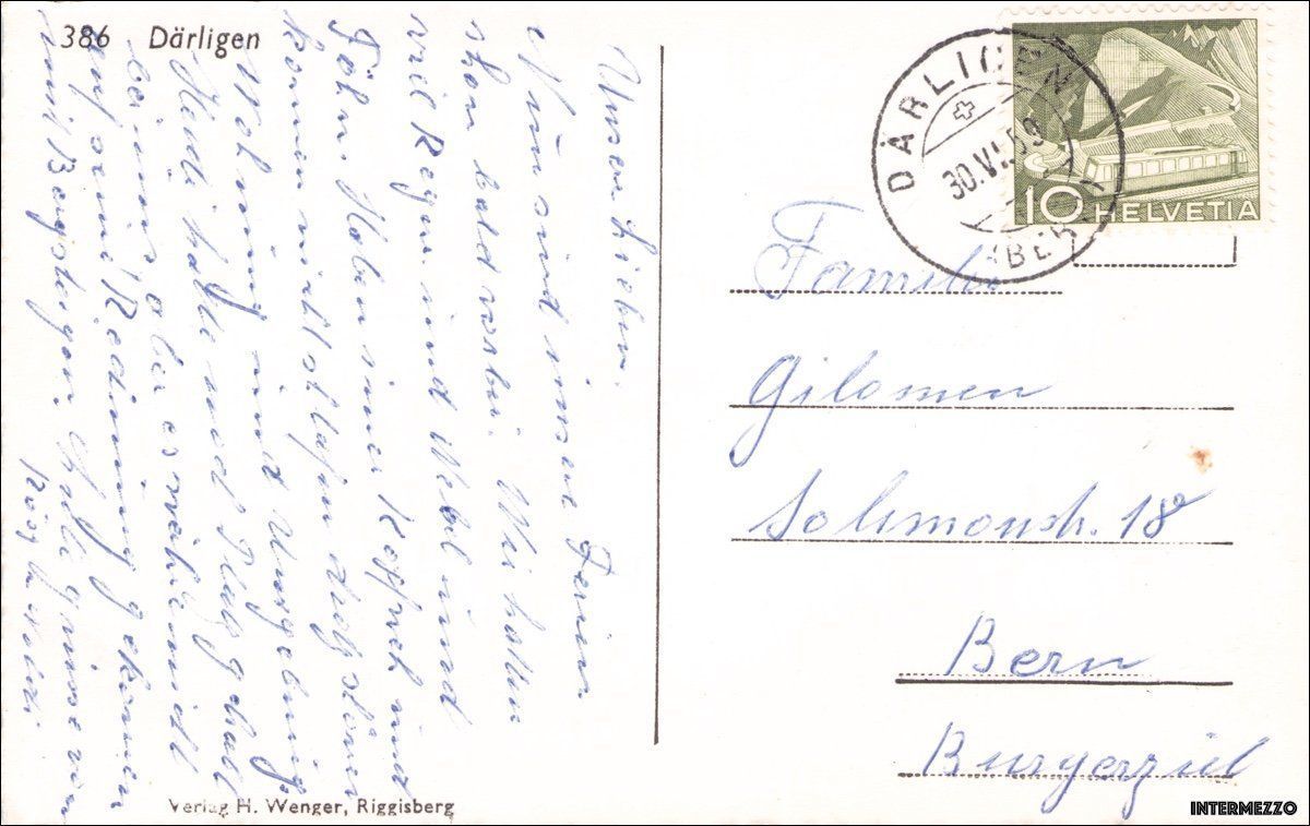 Cartoline postali: Därligen BE // Fabrik Niesen 1959 // Thunersee – Usato da Basel venduto da intermezzo12 1