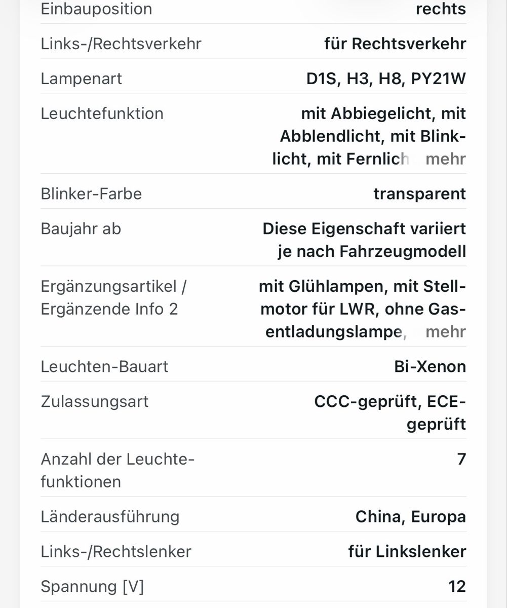 BMW Phares: BMW E60 LCI Xenon Scheinwerfer – D'occasion à Höri par Frx 2