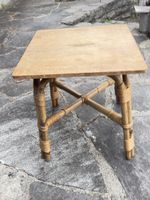 Table d'appoint bambou et bois vintage état d'usage 40x40cm