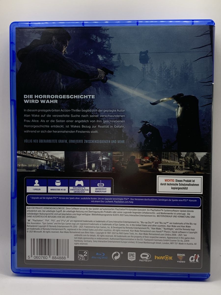 Sony Jeux: Alan Wake Remastered - PS4 – D'occasion à Ostermundigen par RG-Collector 1