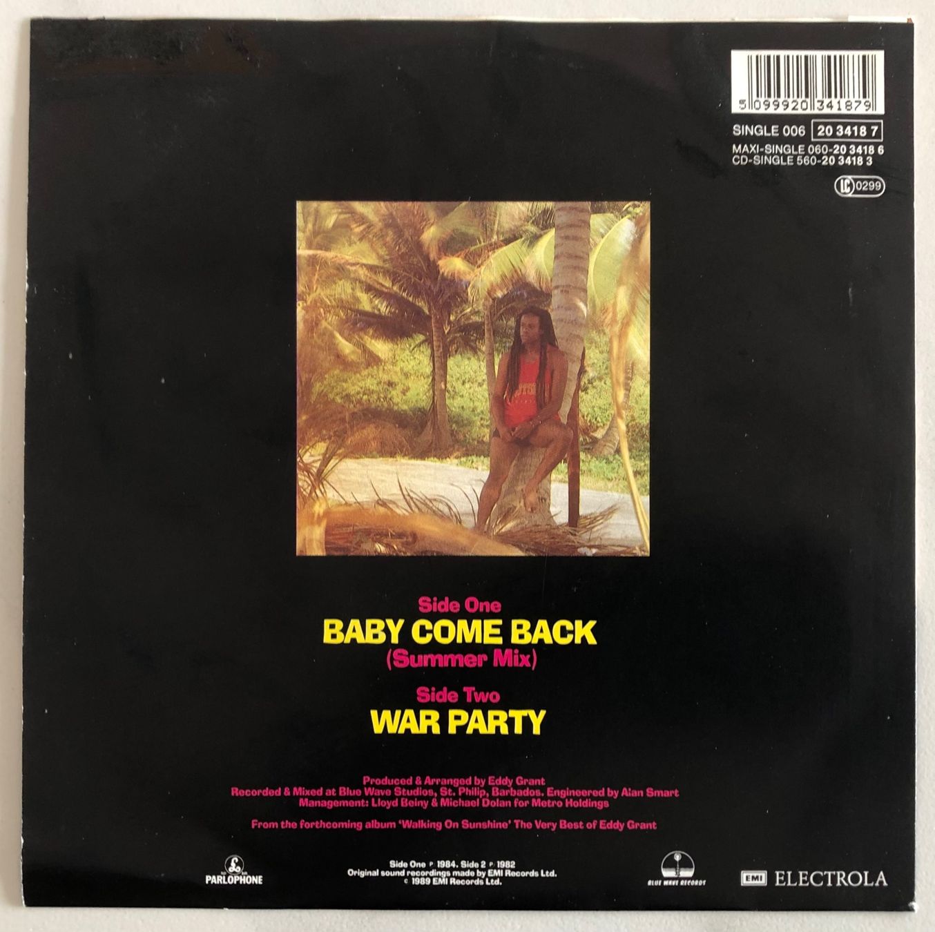 Dischi in vinile: EDDY GRANT - BABY COME BACK – Usato da Poliez-Pittet venduto da Newtown-Records 1