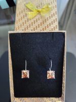 Ohrhänger mit Cognac Topas, 925er Silber