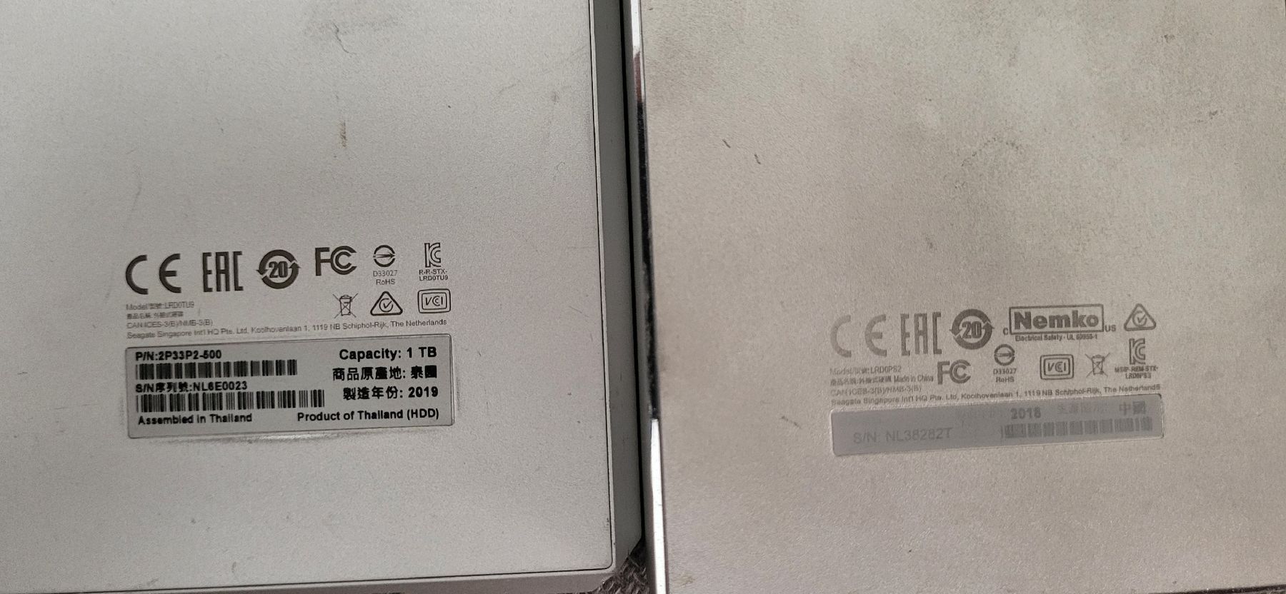 Harddisks: 4x externe Festplatten 1TB und 2TB, 2018-2020 Module – Defekt aus Zürich von Gulbi1919 1