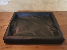 Bia Bed Hundebett 100 x 80cm schwarz Kunstleder Hundeliege