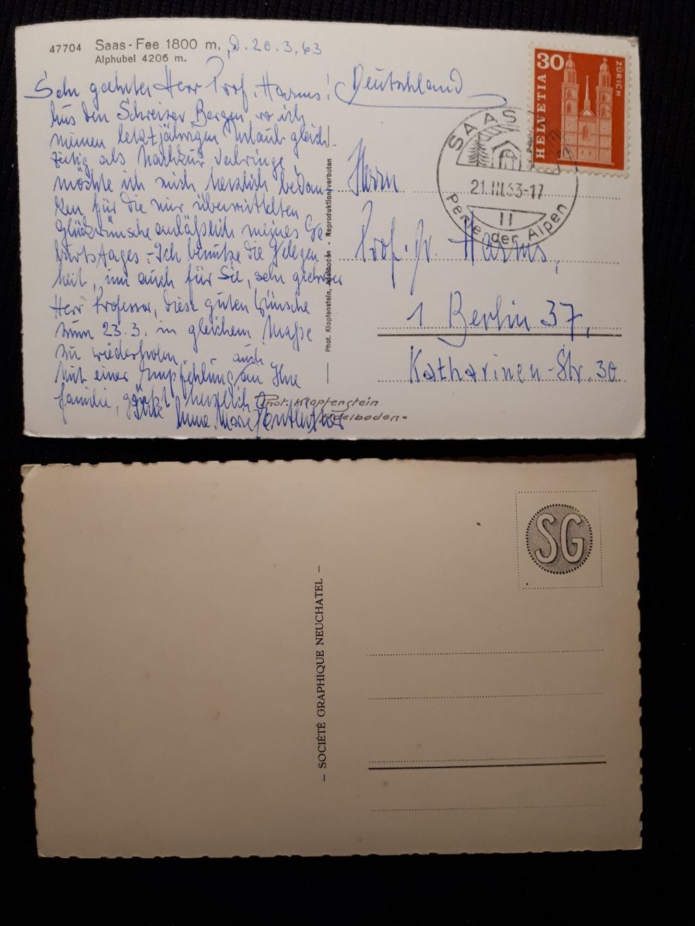 Cartes postales: 2X SAAS - FEE – D'occasion à Ponto Valentino par giorgia06 1