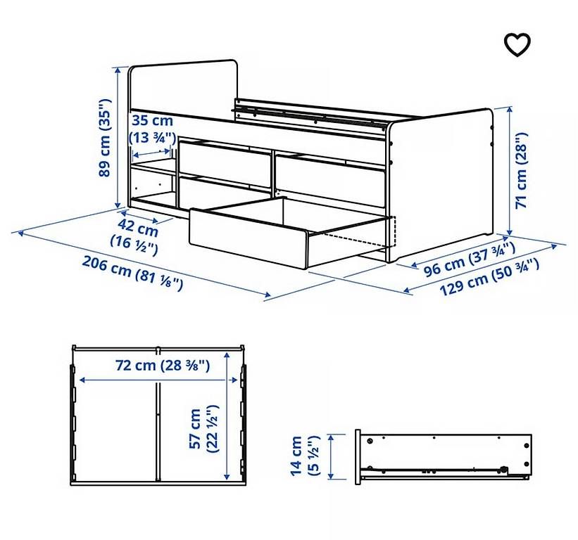 Lits: Lit simple IKEA avec 4 tiroirs  – D'occasion à Vandoeuvres par ann_lq5h 4
