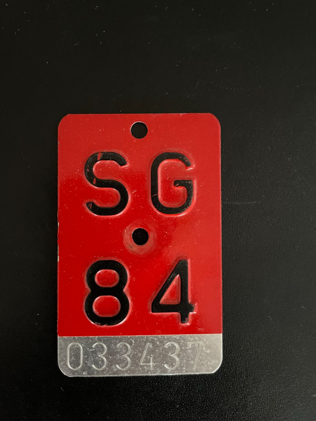 Schilder: Vintage Velonummer St. Gallen 1984 – Gebraucht aus Thal von Danny82