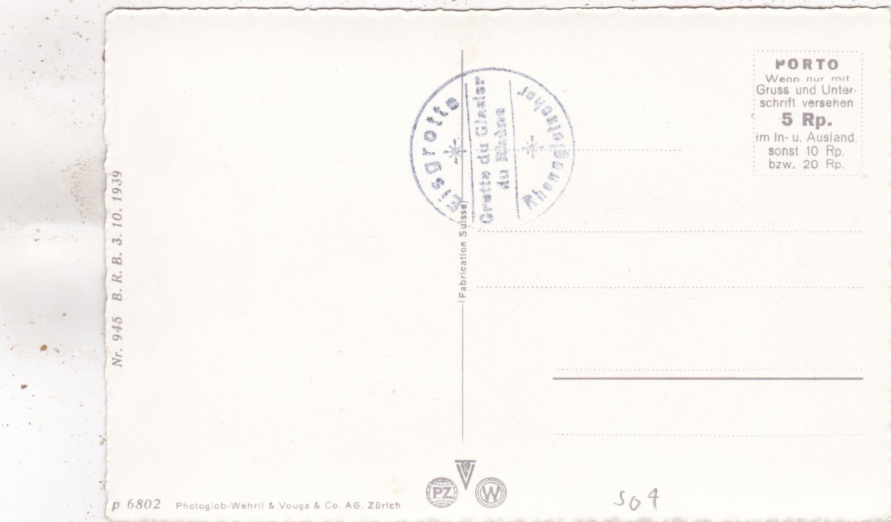 Cartoline postali: Rhonegletscher mit Nägelisgrätli Eingang zur Eisgrotte – Usato da Herisau venduto da Lisegrat2008 1