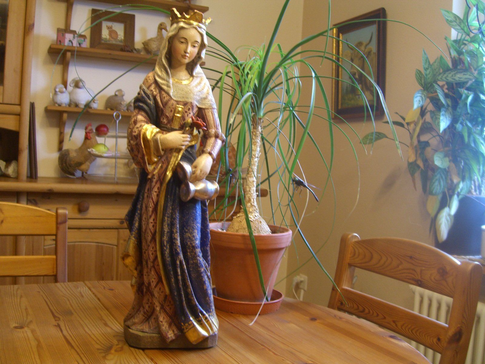 Sculture & Statue: Statue d.Heiligen Elisabeth, geschnitzte Echtholz Figur,57cm – Usato da Winterthur venduto da Gaia