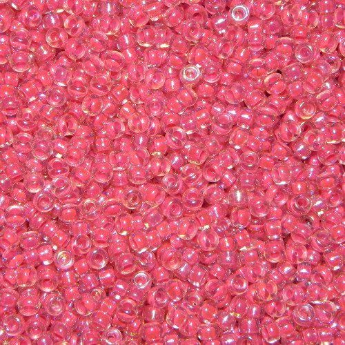 Perlen (unechte): Saatperlen Hot Pink Lined Crystal AB 3mm – Neu und originalverpackt aus Klingnau von SilberwindArt