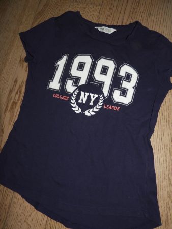 Dunkelblaues H&M T-Shirt mit Print Grösse 158/164
