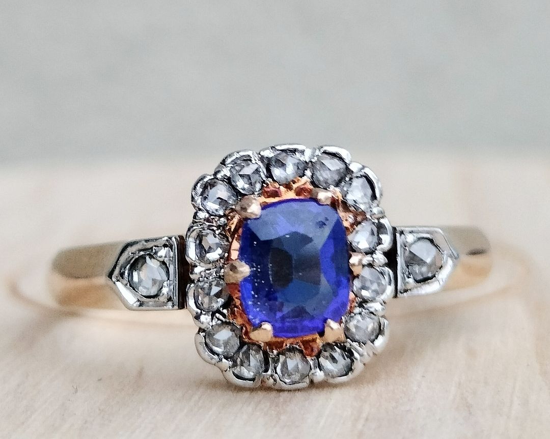 Anelli: Antiker Lolith Diamant 750 18ct Gold Ring – Usato da schwyz venduto da larry91sz 5