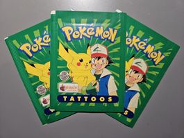 3x Pokemon Tattoos, Vintage Topps, ungeöffnet, Selten!