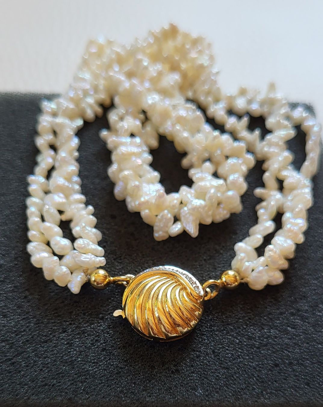 Catenine: Gold 750 Perlen Kette Mit Brillanten – Usato da Wald ZH venduto da Dasilver 8