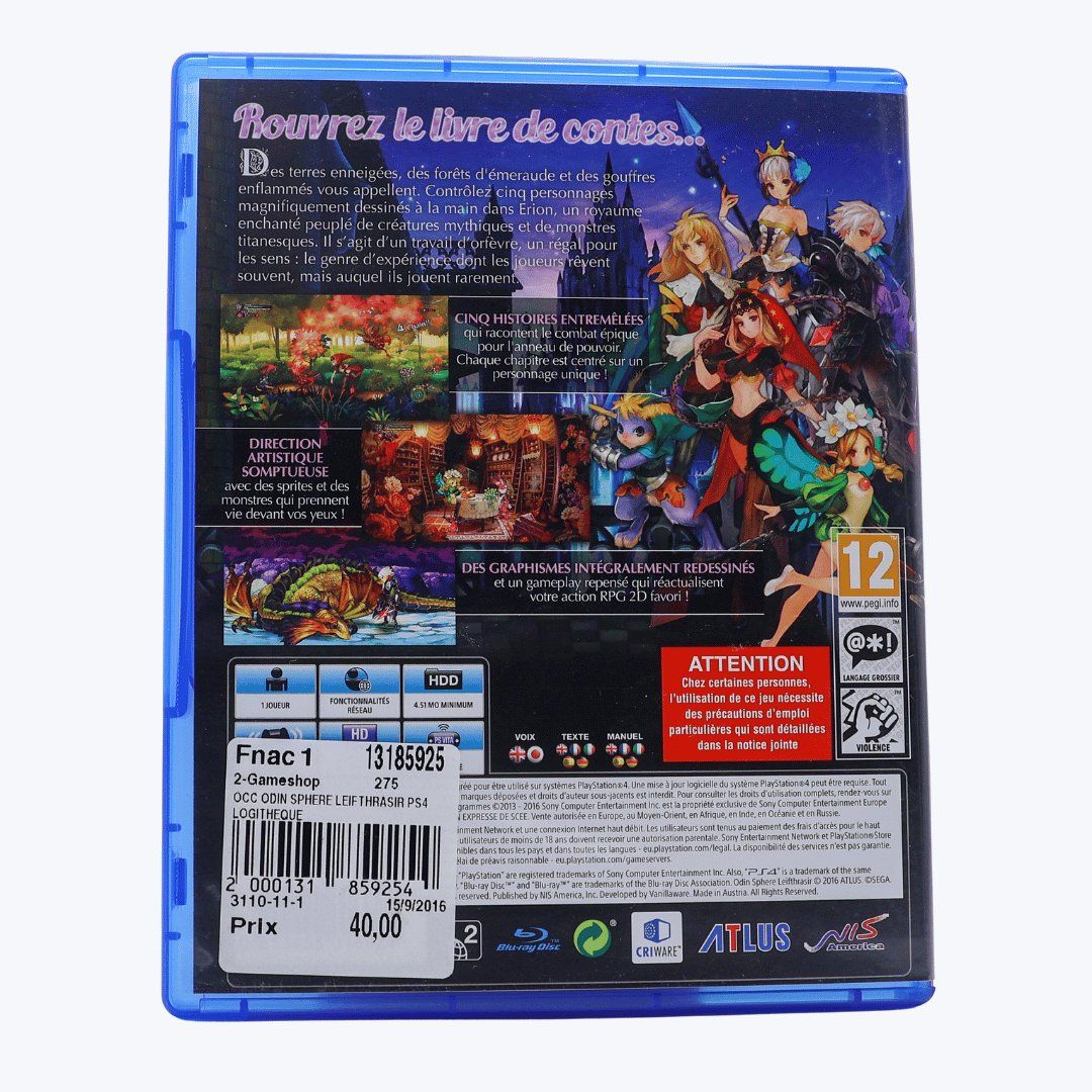Jeux: ODIN SPHERE LEIFTHRASIR - PS4 – D'occasion à Paudex par dindeboy 2