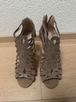 Sandalette / High Heel von Bianco Gr. 37 mit Steinchen beige