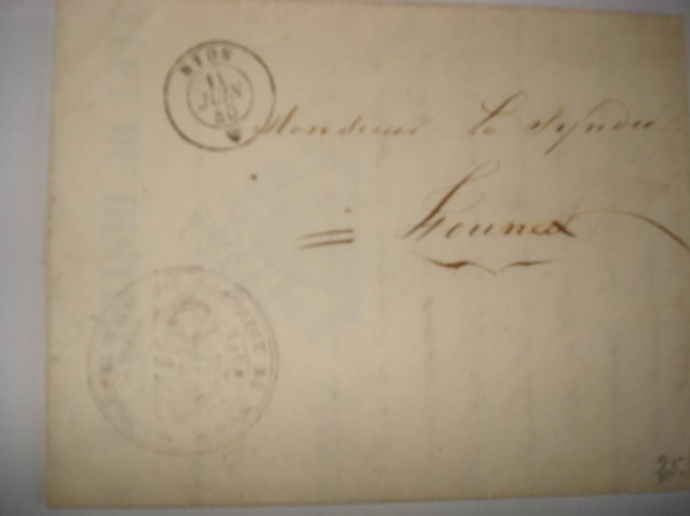 Buste & buste per spedizione: Enveloppe nyon 1840 – Usato da St-Barthélemy VD venduto da meal83