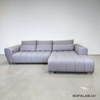 CARRY HOME Ecksofa Hellgrau mit elektrischer Bettfunktion