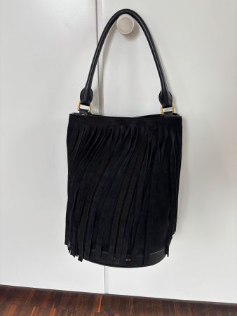 BURBERRY PRORSUM Tasche Wildleder schwarz mit Fransen