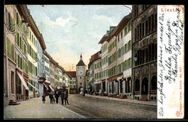 AK Liestal, Straßenpartie mit Uhrturm