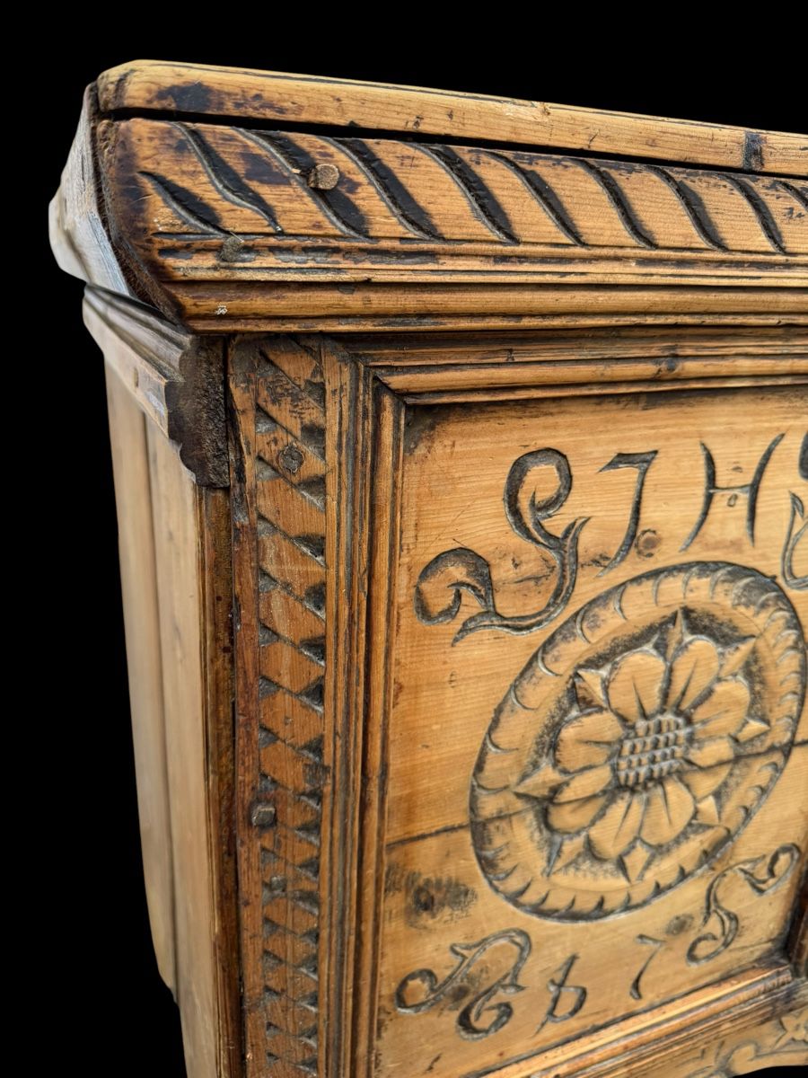 Cassapanche: Originale Engadiner Arventruhe, datiert 1723 – Usato da Ottikon venduto da san_w99n 2