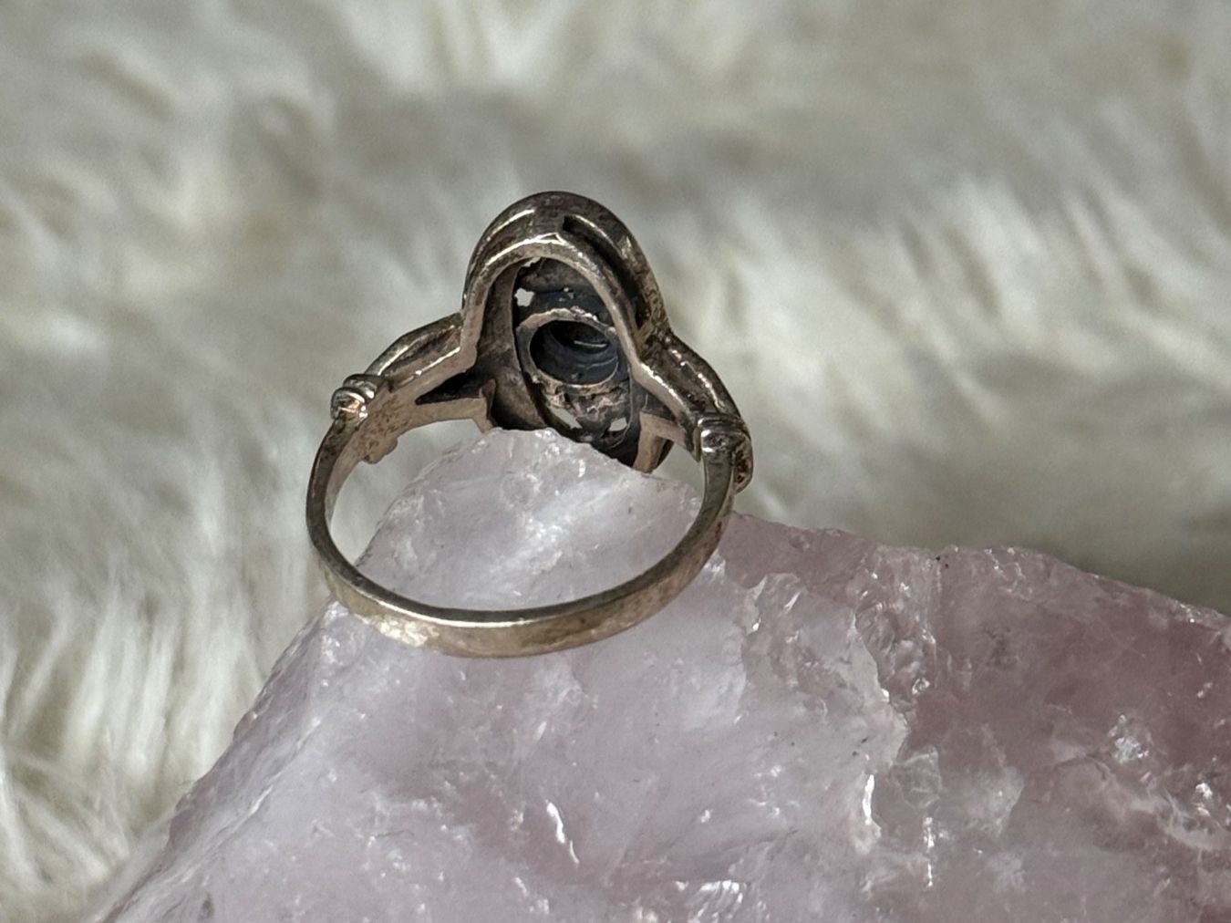 Anelli: Vintage Silberring 925 mit schwarzem Stein – Usato da Istighofen venduto da Ringparadies 2