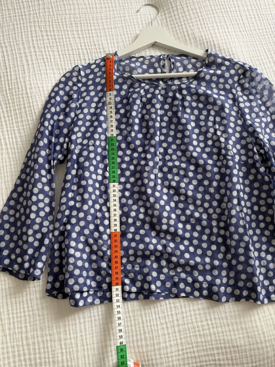Camicette: Leichte Bluse mit Punktemuster, Seide & Baumwolle – Usato da Au ZH venduto da eac_gm25 1
