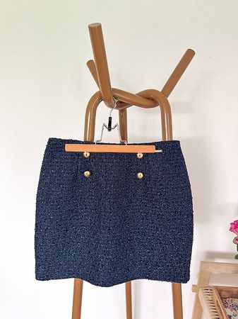 Guess Tweed Jupe black & blue Gr. 29 neu