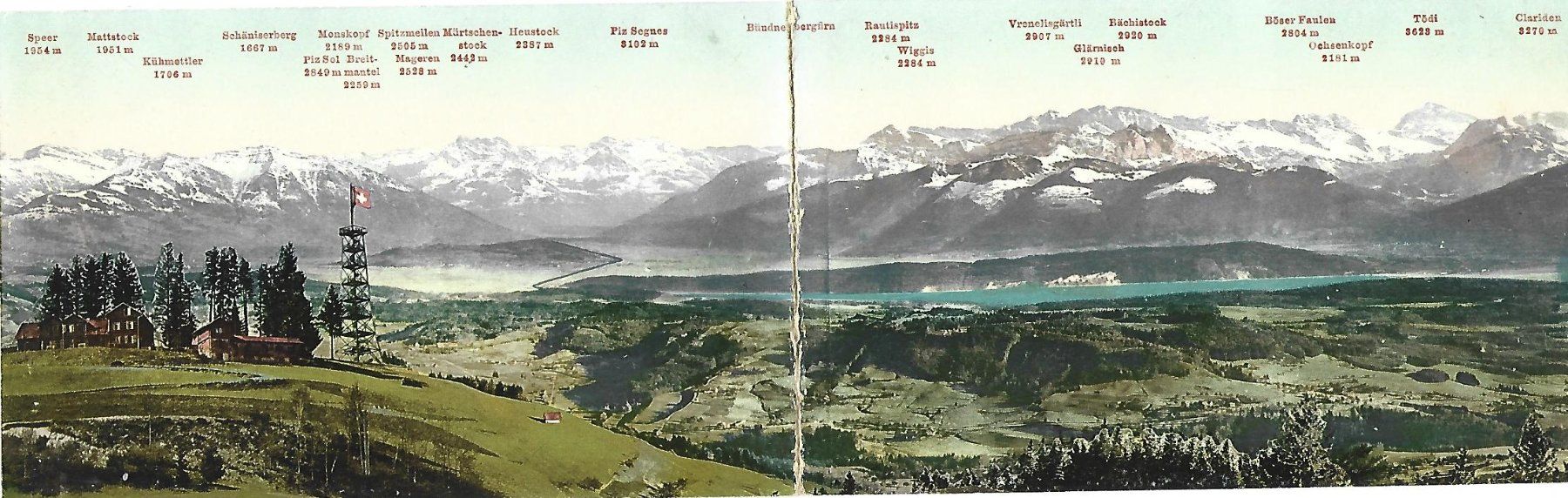 Cartoline postali: Panoramakarte Bachtel Kulm 2-teilig – Usato da Wetzikon ZH venduto da Brulu100