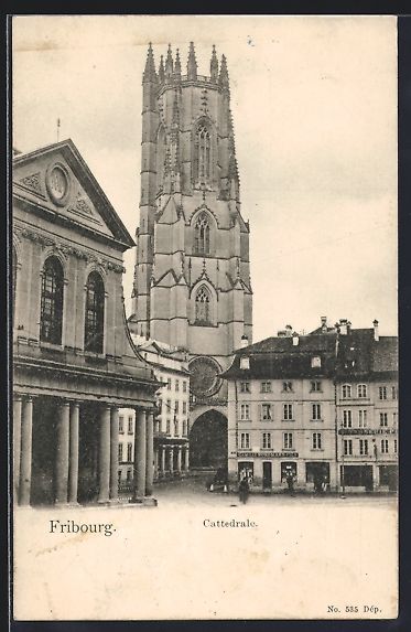 Cartoline postali: AK Fribourg, Cattedrale, 1902 – Usato da Berlin venduto da bartko-reher