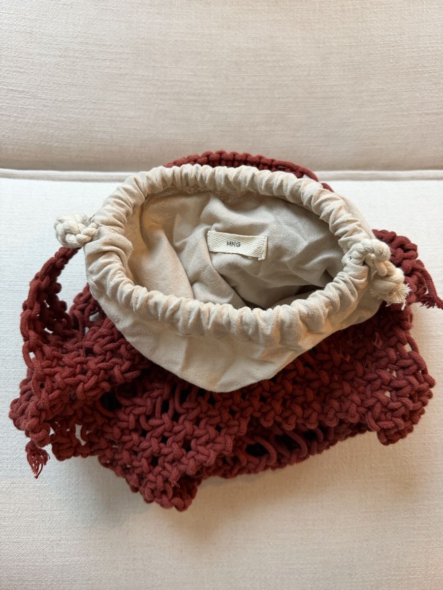 Mango Borse da donna: Mango Makramee-Beuteltasche in Weinrot – Usato da Muri AG venduto da enwtx 2