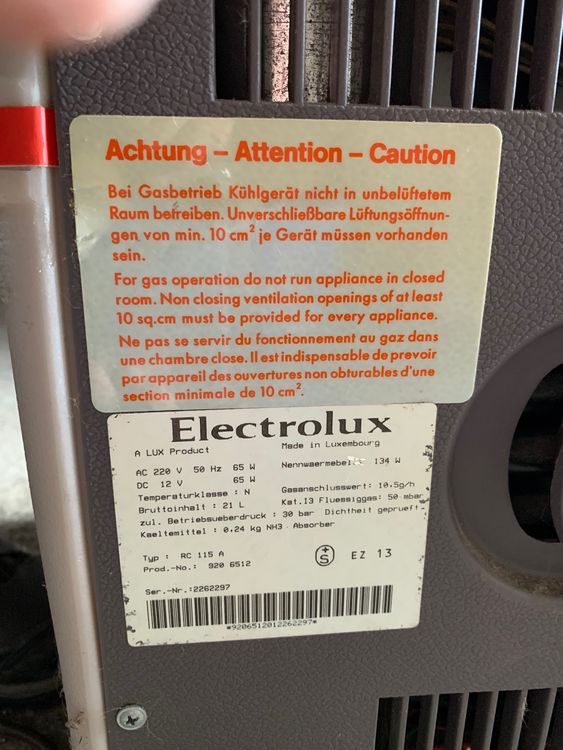 ELECTROLUX RC160A ABSORBER kühlbox Kühlschrank 12V 220V Gas EUR 80